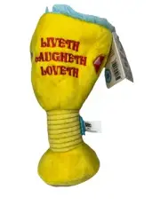 Bark Box Plush Dog Toy Wine Glass Goblet Yellow Crinkle Squeak Medium Large