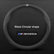 3d Embossing Carbon Fiber Leather Car Steering Wheel Cover For Honda Accord Crv Pilot Civic Insight Fit Hr-v Xr-v Vezel New Black(38cm)
