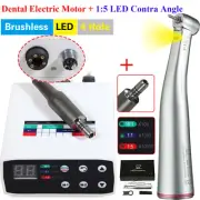 Dental Brushless LED Electric Micro Motor&1:5 Fiber Optic Contra Angle Handpiece