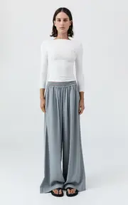 [St. Agni] Elastic-Waist Wide-Leg Pants