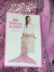 NWT JUSTICE GIRLS ORCHID MERMAID TAIL BLANKET SOFT PLUSH PURPLE 60 X 25" BLANKET