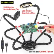 Soldering Helping Hands Third Hand Tool with 3X Magnifier LED Flashlight USB Wel