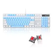 Mechanical Gaming Keyboard 104 Keys White Backlit Mechanical Keyboards with R...
