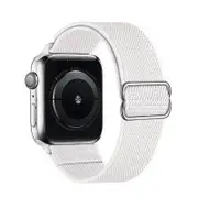 Nevenka Stretchy Solo Loop Strap 38/40/41mm 42/44/45mm Adjustable Elastics Weave Strap for iWatch Series7/6/5/4/3/2/1 SE-White