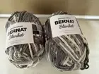 Bernat Blanket Yarn 10.5oz Silver Steel 220 Yards Cream Gray Super Bulky -2 PKS