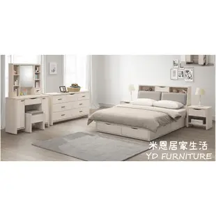 桃樂絲白橡木色5尺 6尺床頭箱 白橡木色床頭箱 可以置物 YD米恩居家生活