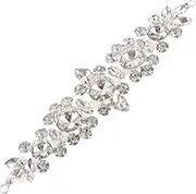 Veemoon Wedding Rhinestone Applique Patch for DIY Bridal Sash Belt Decorative Clothes Patches for Wedding Dress Home Tailor Shop Use Chic Durable Design for Accessories