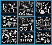 White Chipboard Embellishments - Beach & Nautical - Collection One