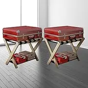 2pcs Folding Solid Wood Luggage Rack Suitcase Rack - Hotel Room Suitcase Support Stand, Travel Break Folding Stool, Landing Stand