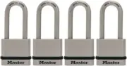 Master Lock M530XQLH Solid Steel Keyed Alike Padlocks, 4 Pack