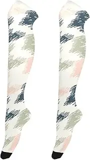 [Joitme] Cool Sketchy Houndstooth Pink Stockings for Women, Soft and Lightweight, Long Socks for Women Knee High, Cool Sketchy Houndstooth Pink