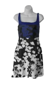B0 NWT NARCISO RODRIGUEZ Blue/Black Vine With Print Dress Size 38