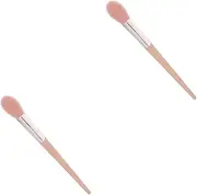 2pcs Makeup Brush Set for Women Blush Brush and Powder Brush Handle Professional Make up Tools for Face