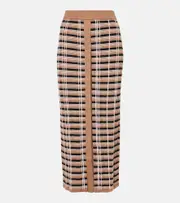 [Joseph] Joseph Checked wool and silk maxi skirt AU 14 neutrals