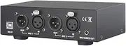 Peakloong USB Dual Mixed Output Phantom Power Supply Black Audio Interface for Condenser Microphones Music Recording Equipment