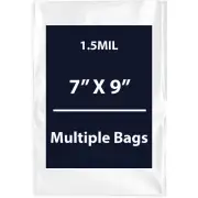 1.5Mil 7" X 9" | LDPE Clear Flat Poly Bags, Flexible & Durable | Multiple Bags