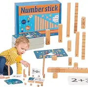 Counting Blocks | Odorless Skin-Friendly Wood Math Manipulatives Educational Toy - Board Games, Education Supplies for Toddler, Preschoolers, Boys and Girls