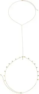 [Generic] Summer Beach Bra Body Chain Sexy Sequin Dangle Belly Button Ring Waist Chain Bikini Navel Belly Jewelry for Women