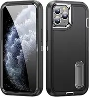 Shockproof Case for iPhone 11 Pro Case with Kickstand,Military Grade Drop Protective,Heavy Duty Hard Back 3-Layer Protective Phone Cover for iPhone 11 Pro (Black)