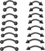 [VIDSTW] 16-Piece Piercing Set, Stainless Steel Eyebrow Piercing, Lip Piercing, Body Piercing, Pircing Sets, Ear Curved Bar Design