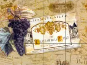 Wine Lable Art Mural Ceramic Backsplash Bath Tile #70