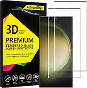 [4youquality] Tempered Glass Screen Protector for Samsung Galaxy S23 Ultra, 2-Pack, [LifetimeSupport][Impact-Resistant][Anti-Shatter][Anti-Scratch]