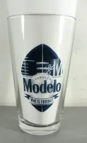MODELO BEER PINT DRINKING GLASS BAR PUB VIVE EL FOOTBALL NFL BLUE NEW 16oz