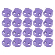 40Pcs 5mm Plastic Cord Locks Double Hole Spring Toggle Stopper, Dark Purple