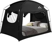 Bed Tent for Indoor Portable Light Reducing Twin Size Canopy Tents Breathable Lightweight Private Space Tent for Bed(Black)
