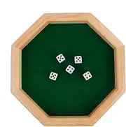 Dice Tray - Wooden Rolling Dice Storage Tray | Octagonal Wood Dice Mat Rolling Tray Dice Rolling Box | Portable Dice Trays For Family Gatherings, Travel, Thanksgiving, Christmas