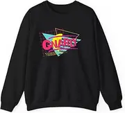 [Generic] Gnarly Retro 1980s Vintage Nostalgia 80s Retrowave Sweatshirt for Adults Crew Neck Long Sleeve Pullover
