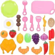 KOMBIUDA 23Pcs Set Cutting Fruits Vegetables Kitchen Accessories Educational Plaything for Pretend Cooking Fun for Young Chefs
