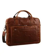[PIERRE CARDIN] Rustic Leather Computer/Business Bag in Chestnut