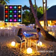 LED SPA Pool Ball Light 16 RGB Colour Floating Garden Fairy Light with Remot#