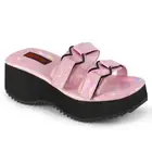PINK 2.5" HEEL HOOK N LOOP SLIDE SANDAL-HEART RING ACCENT Sz 6 7 8 9 10 11 12