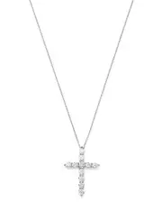 Bloomingdale's Fine Collection Diamond Cross Pendant Necklace in 14K White Gold, 2.0 tcw