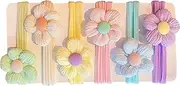 Baby Hair Bobbles for Children - 6 x Soft Flower Hair Bobbles - Elastic Ponytail Holder, Cute Hair Accessories for Little Girls for Birthdays Girls and Toddlers