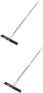 [Generic] 2pcs Swivel Floor Brush Handled Dryer Vent Cleaning Kit Soft Bristle Broom Power Scrubber Floor Scrubber Rotating Electric Mop Sweeper Car Cleaning Kit Machine Brooms White Plastic