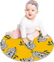 Floor Mat Cute Koala with Branches Modern Round Rug Living Room Bedroom Bathroom Kitchen Floor Mat Home Decor 23.6”