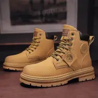 在飛比找蝦皮購物優惠-High Top Boots Men Leather Sho