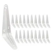 Shelf Brackets 4 Inch, 20 Pack White Metal Small Heavy Duty L Adjustable Floa...