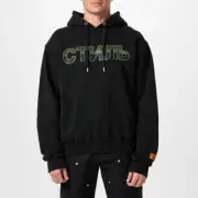 NEW Heron Preston CTNMB Strass Crystal Logo Black Hoodie Sweatshirt S NWT $595