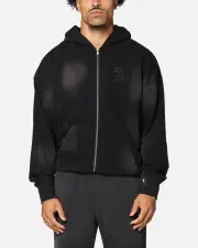 [SAINT MORTA] Saint Morta Gothic Zip Hoodie Sunfade Black - Size M M Sunfade Black