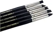 Green Stuff World GSWD-111 Black Silicone Shaper Brush, Size 6, Hard Type, Model Tool