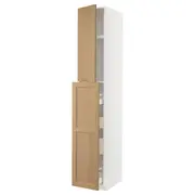 METOD / MAXIMERA hc w p-o func 1dr/4drw, white/Vedhamn oak, 40x60x240 cm