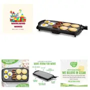 20" Electric Griddle, Extra Large Surface for Pancakes Eggs Fajitas, Healthy ...