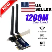 Dual Band PCI-E WiFi Adapter Desktop PC PCI-E Wireless-AC Network Bluetooth Card
