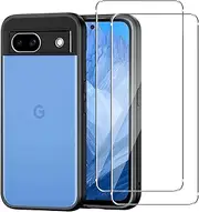 Case for Google Pixel 8a + [2 Pack] Screen Protector, Electro-weideworld Ultra Thin Shockproof Protective Phone Cover