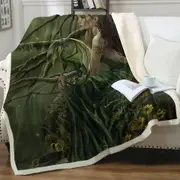 Fantasy Art Queen of Fate and Dragon Throw Blanket
