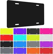 Custom License Plates 6x12 Inch, Personalized Add Your Own Logo Text Photo Customized Aluminum Number Plate for Front of Car, PureBlack